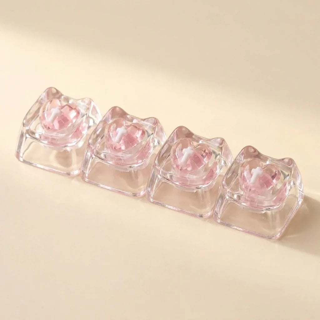 NICOMO ねこみみクリアキーキャップ 4個セット