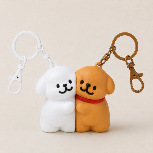 NICOMO くっつくペア犬キーホルダー