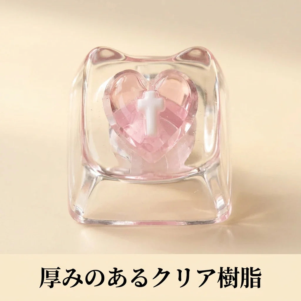 NICOMO ねこみみクリアキーキャップ 4個セット