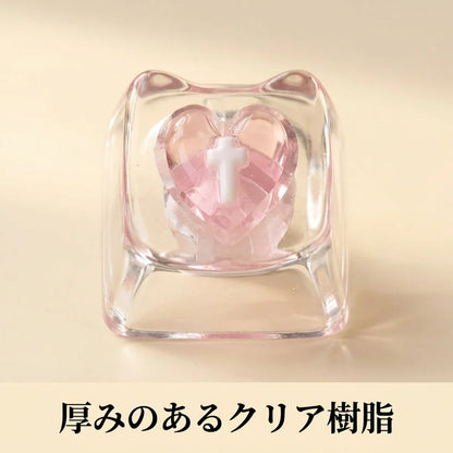 NICOMO ねこみみクリアキーキャップ 4個セット