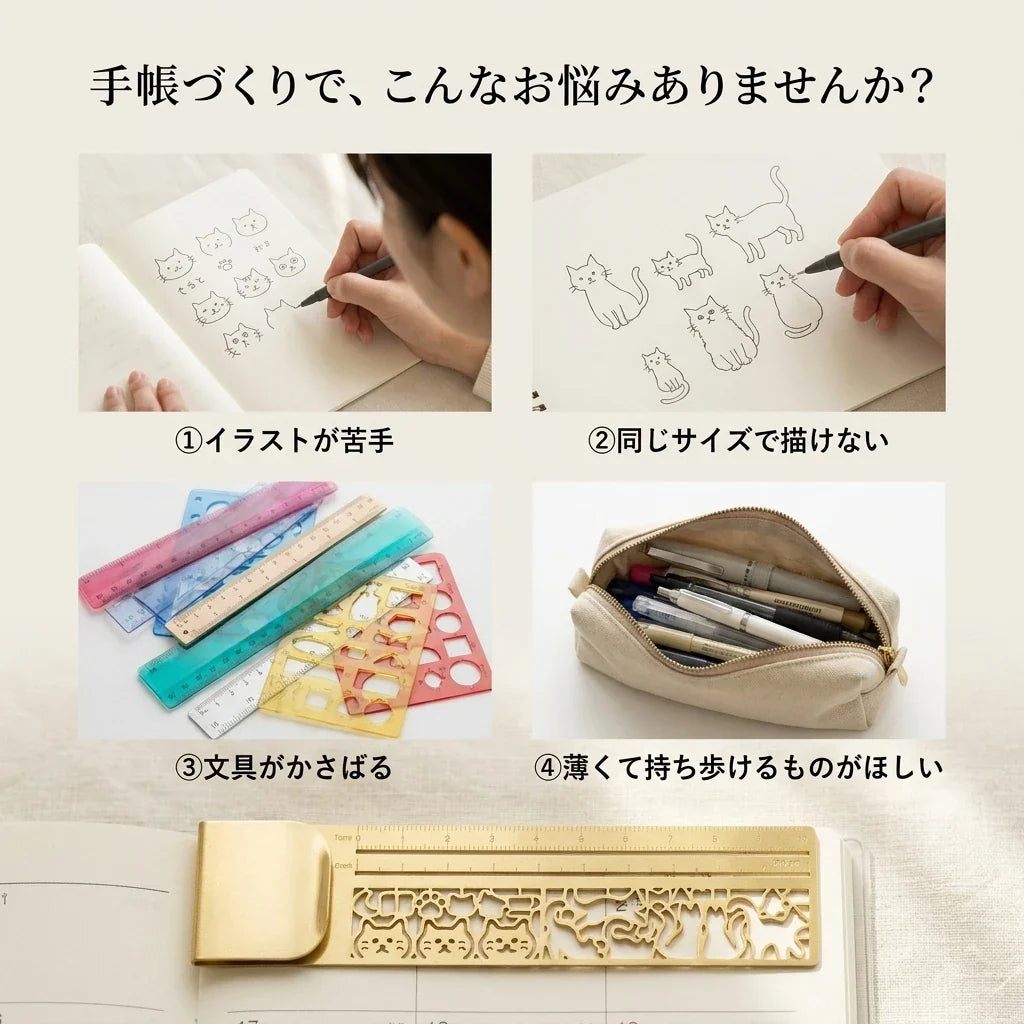 NICOMO ネコ型定規テンプレート