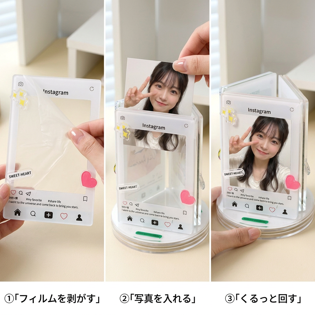NICOMO 回転アクリルフォトスタンド