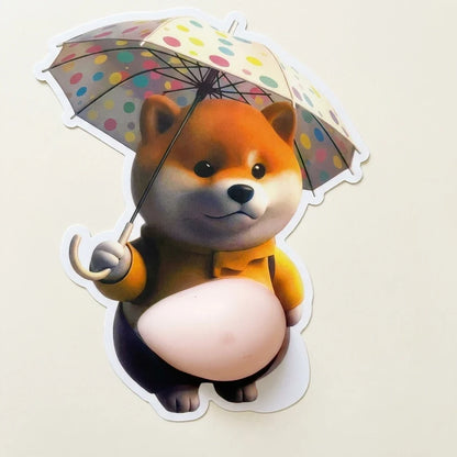 NICOMO ぷにぷにお腹 デブ柴3Dシール