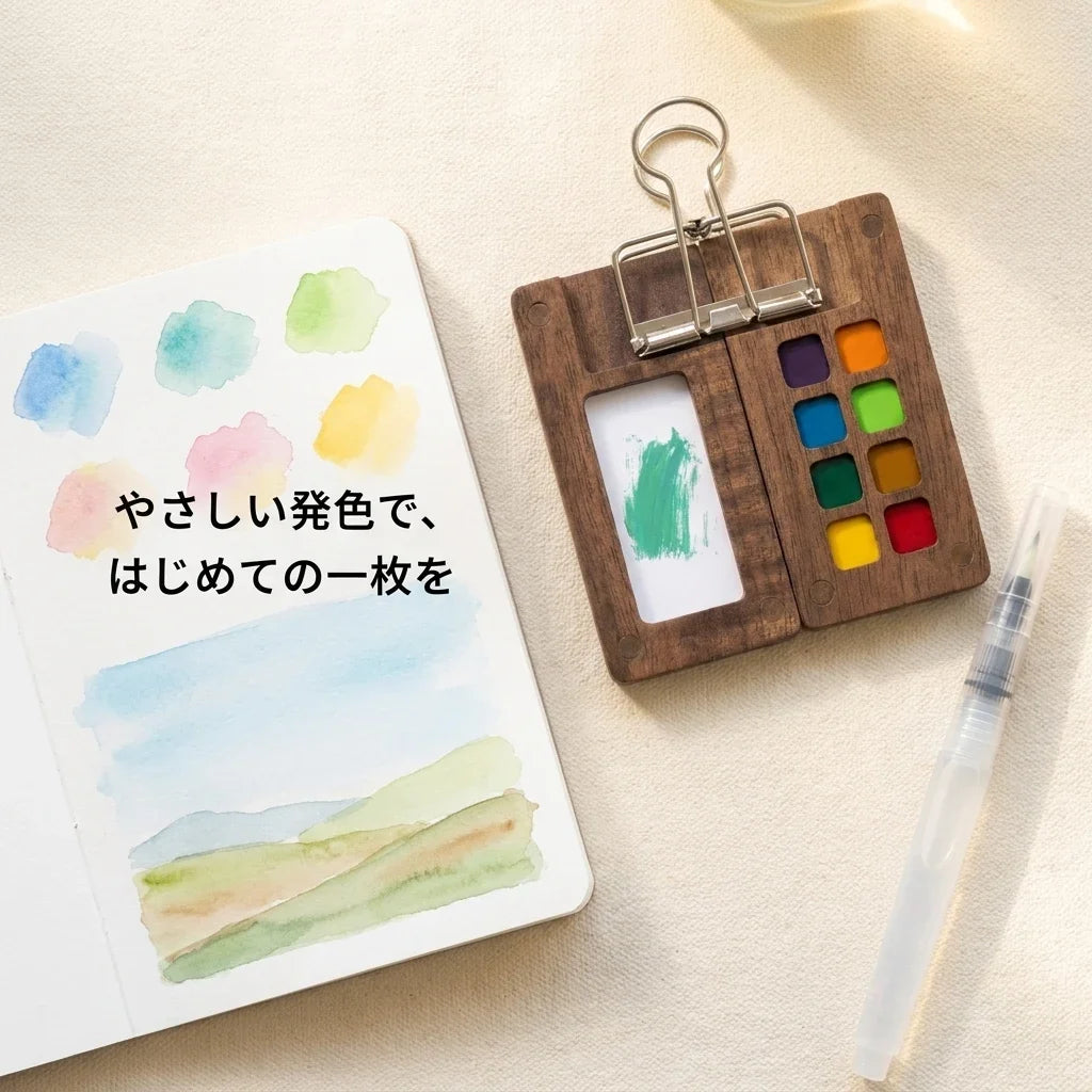 NICOMO 携帯木製水彩パレット