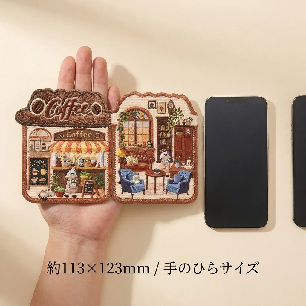 NICOMO 刺繍風 立体シール ちいさなお店