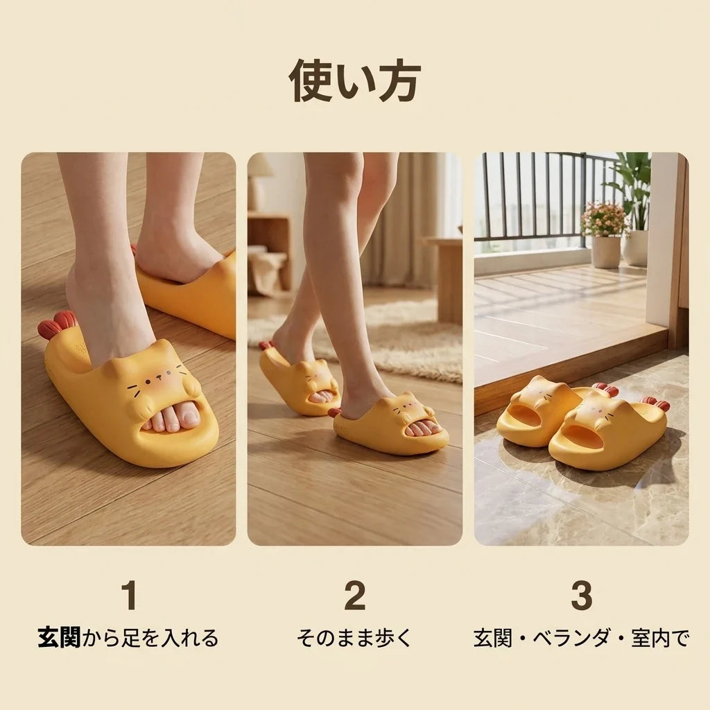 NICOMO エビフライにゃんサンダル