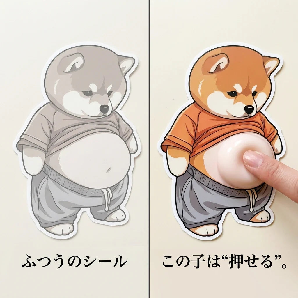 NICOMO ぷにぷにお腹 デブ柴3Dシール