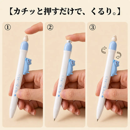 NICOMO ねこ磁石小鳥ペン 4本セット