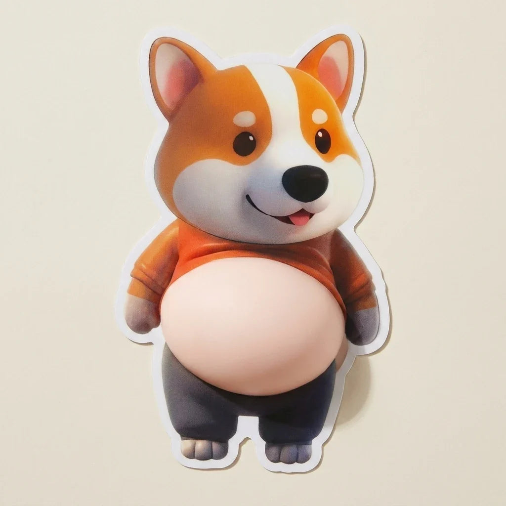 NICOMO ぷにぷにお腹 デブ柴3Dシール