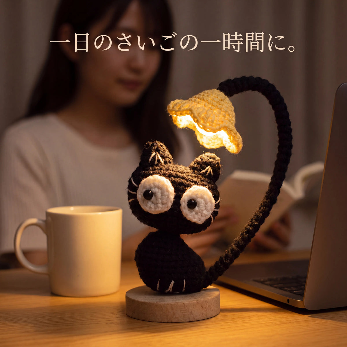 NICOMO あみぐるみ猫ランプ