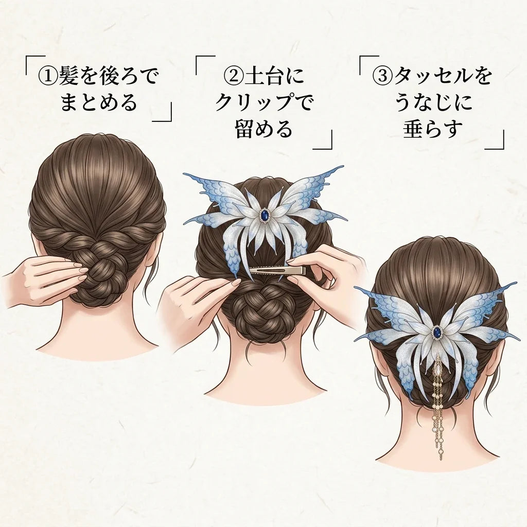 NICOMO バタフライヘアクリップ