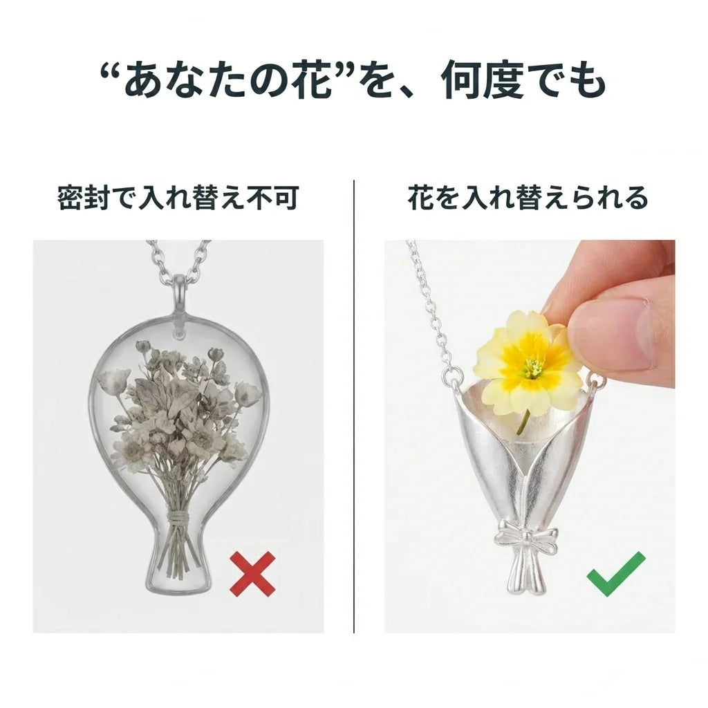 NICOMO ミニ花束ネックレス