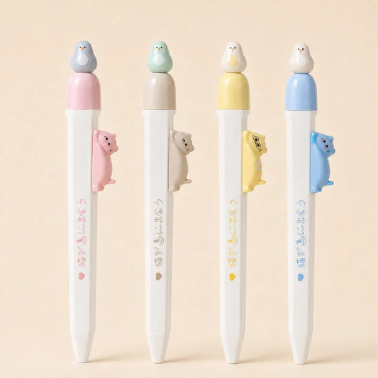 NICOMO ねこ磁石小鳥ペン 4本セット