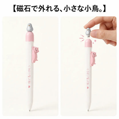 NICOMO ねこ磁石小鳥ペン 4本セット