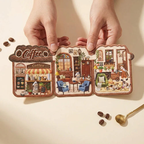 NICOMO 刺繍風 立体シール ちいさなお店