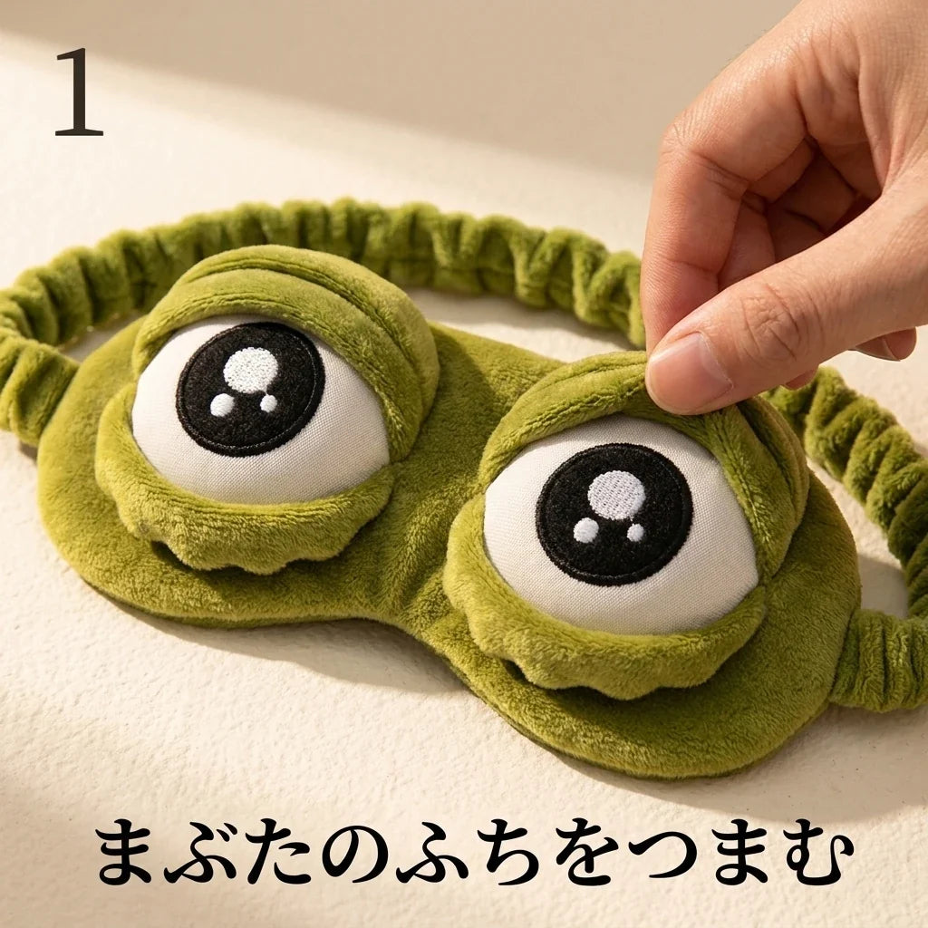 NICOMO 表情が変わる立体カエルアイマスク