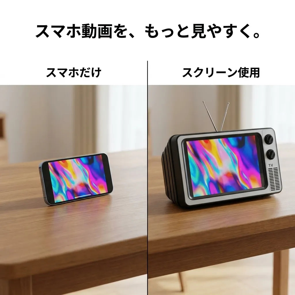 NICOMO レトロTVスクリーン™ スマホ拡大スタンド