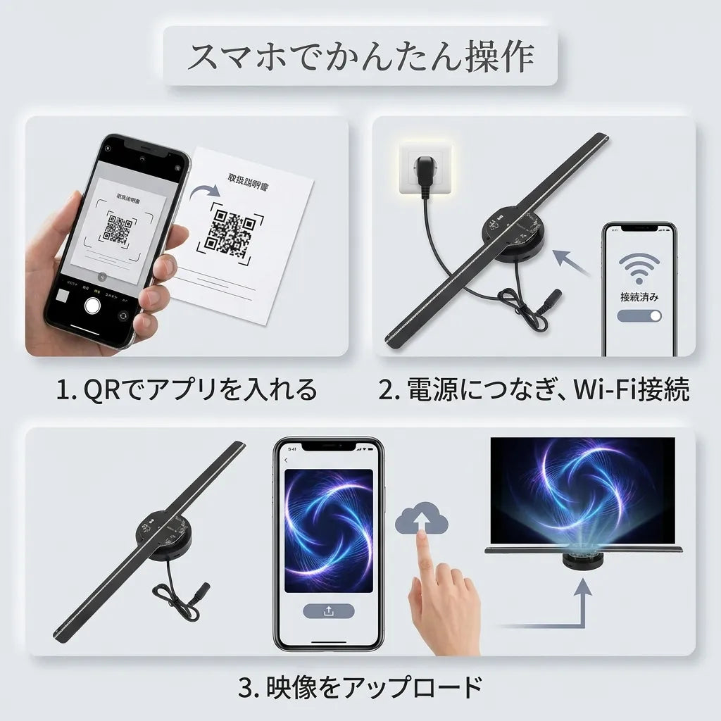 NICOMO VISION FAN｜スマホ連動ホログラムディスプレイ