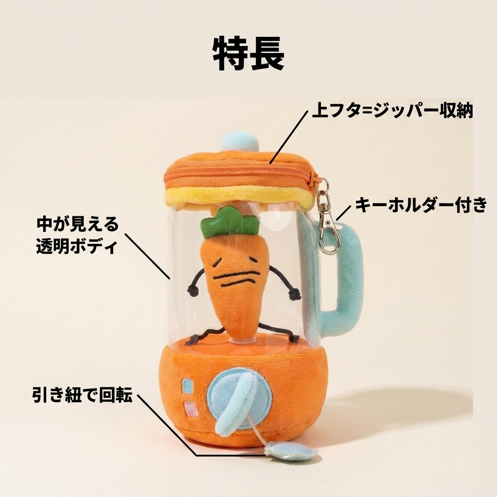 NICOMO にんじんミキサー ぬいぐるみ