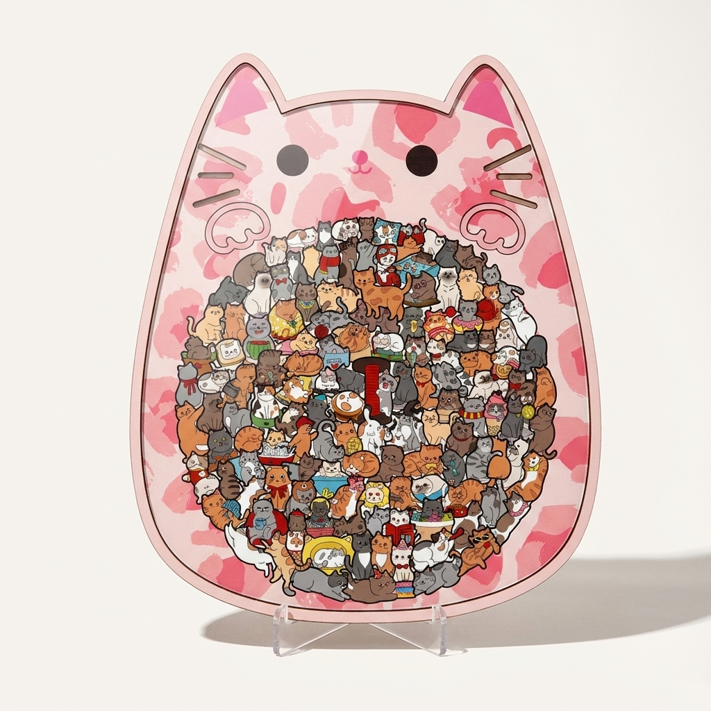 NICOMO まんまる猫の木製パズル