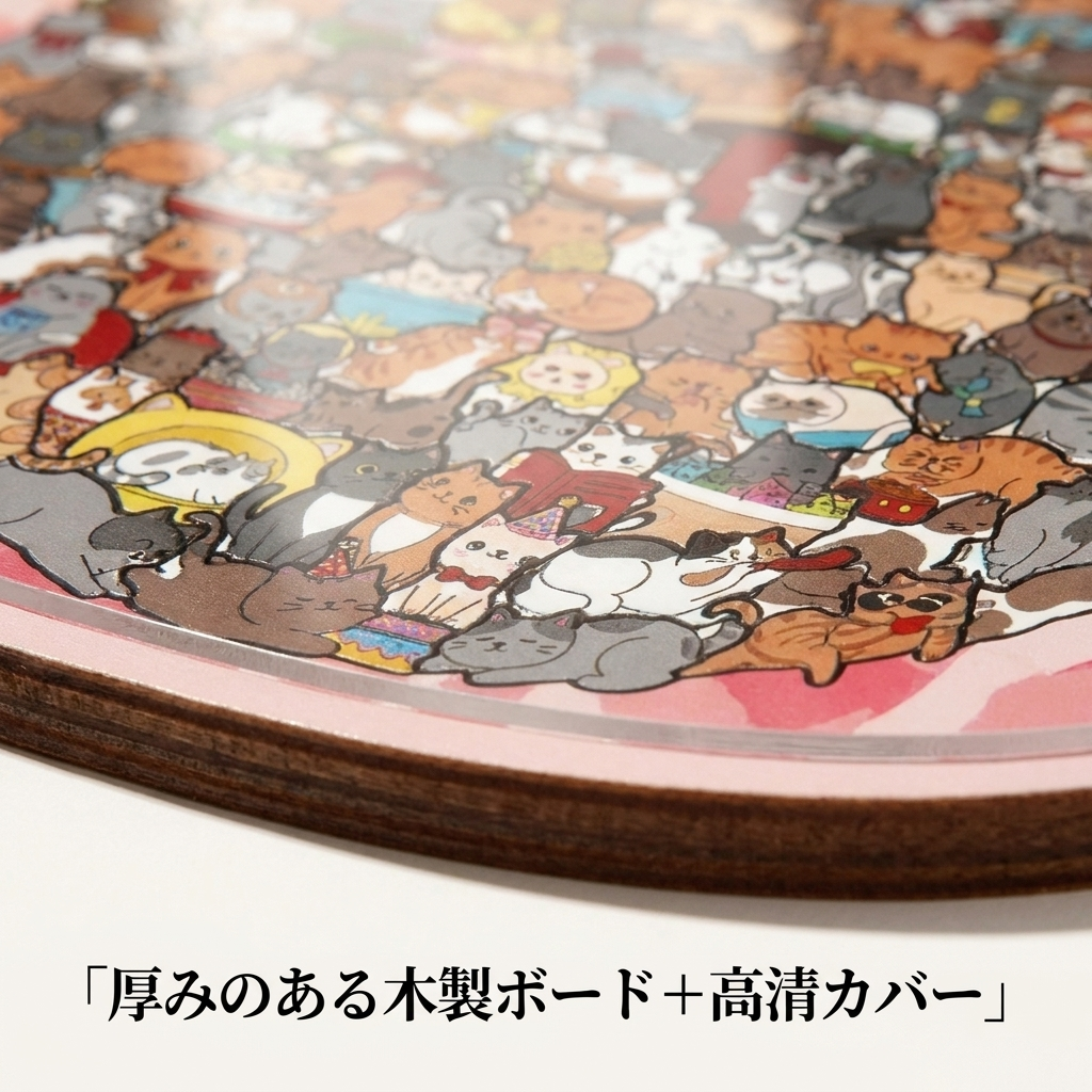NICOMO まんまる猫の木製パズル