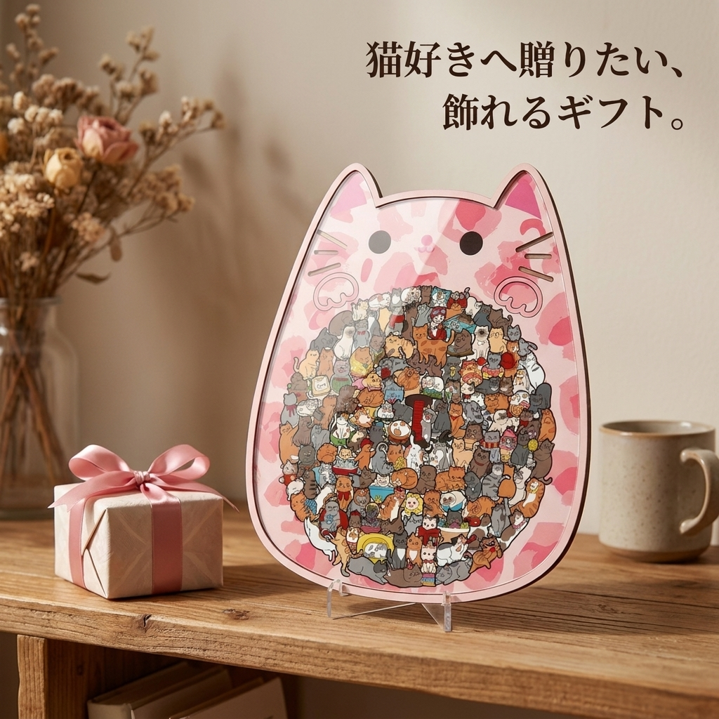 NICOMO まんまる猫の木製パズル