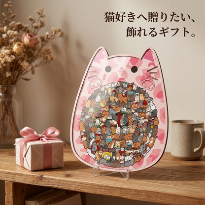 NICOMO まんまる猫の木製パズル