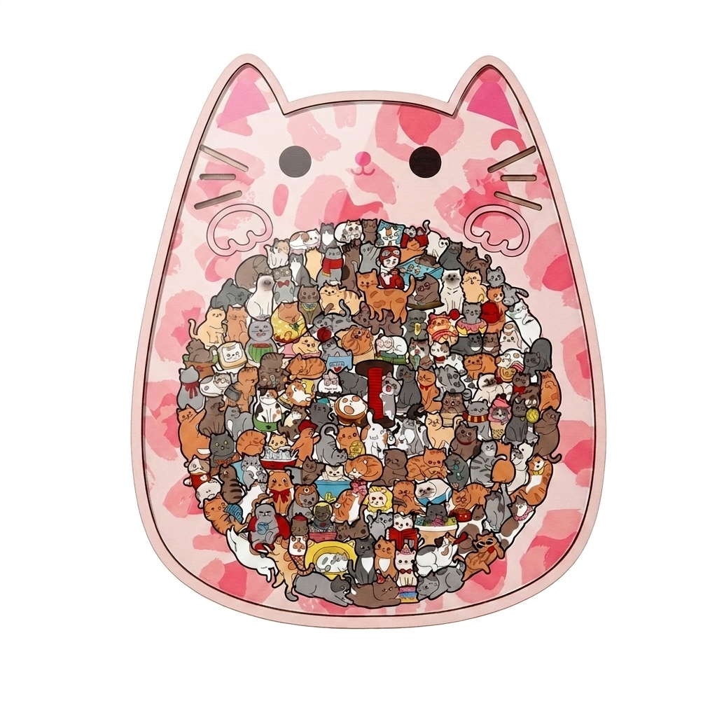 NICOMO まんまる猫の木製パズル