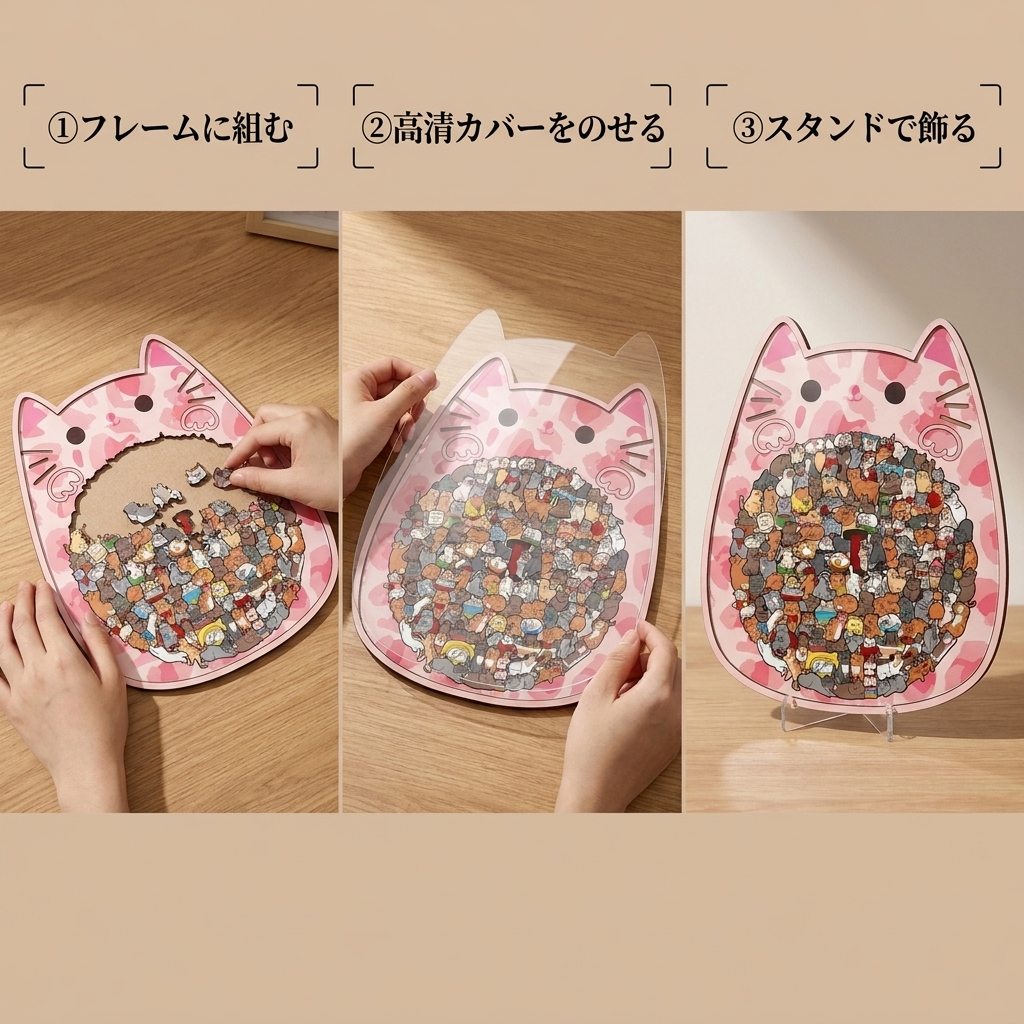 NICOMO まんまる猫の木製パズル