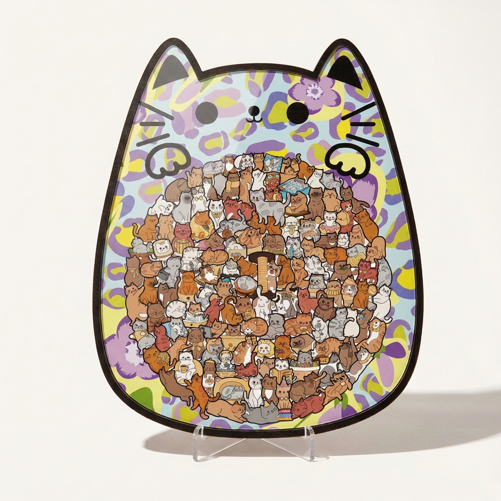 NICOMO まんまる猫の木製パズル