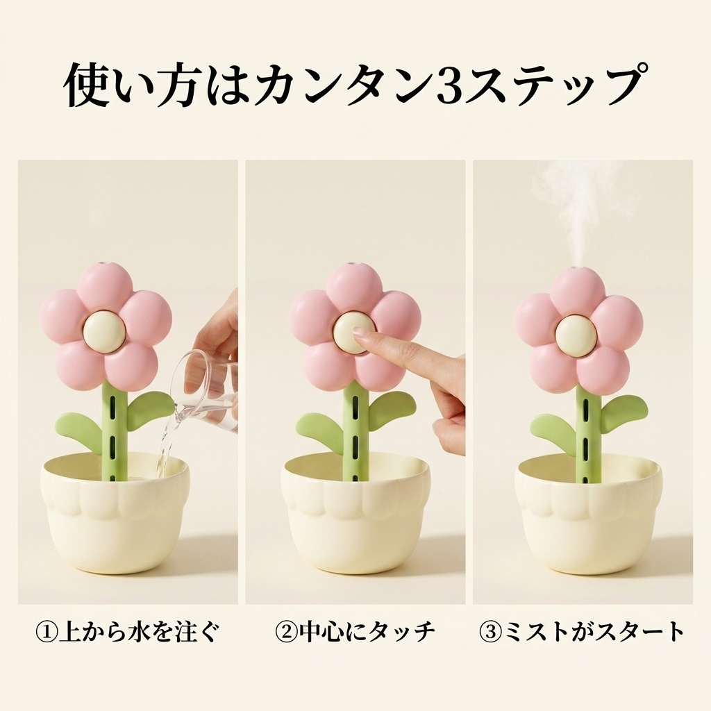 NICOMO フラワー加湿器