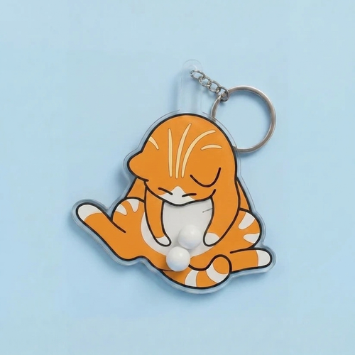 NICOMO くるくる猫キーホルダー