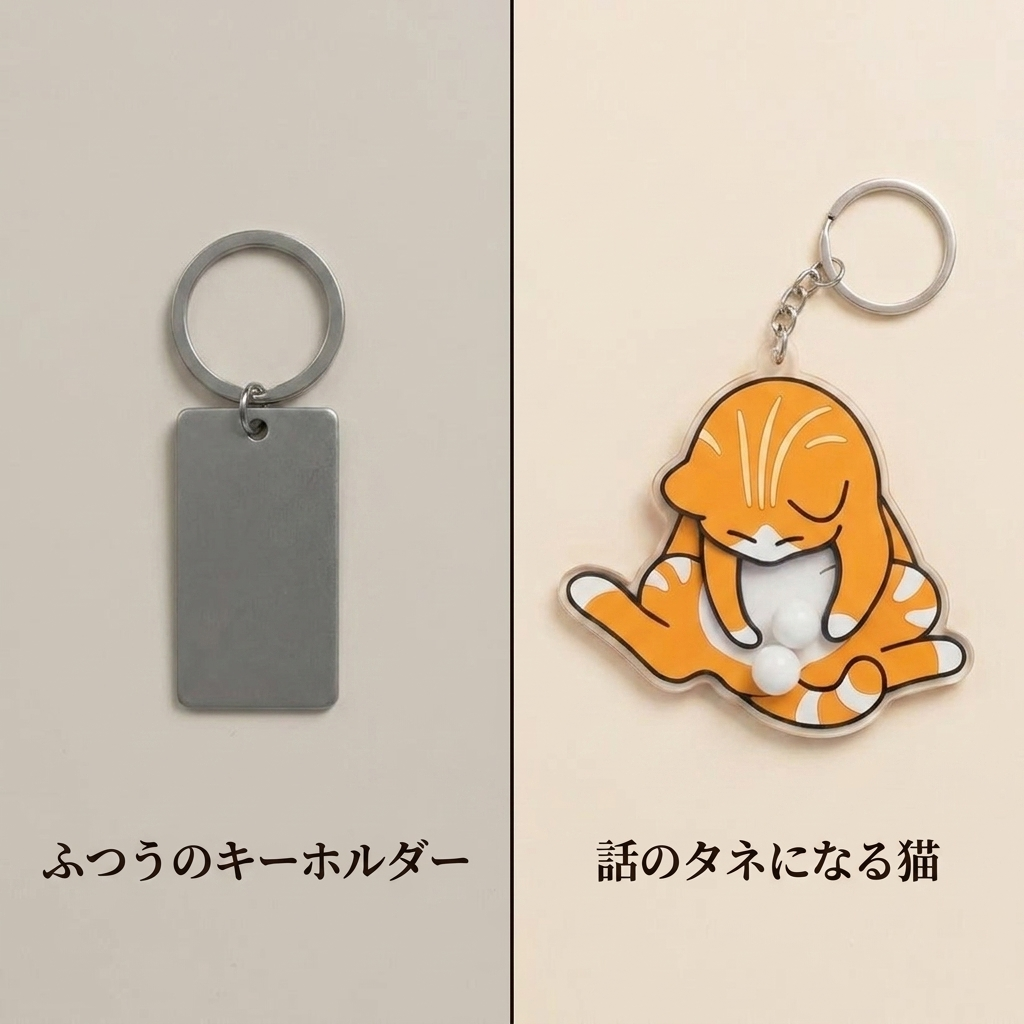 NICOMO くるくる猫キーホルダー