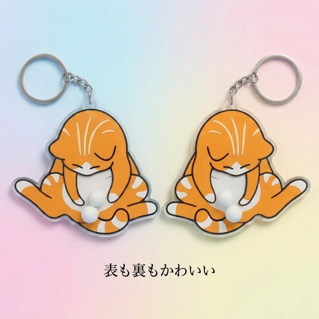 NICOMO くるくる猫キーホルダー