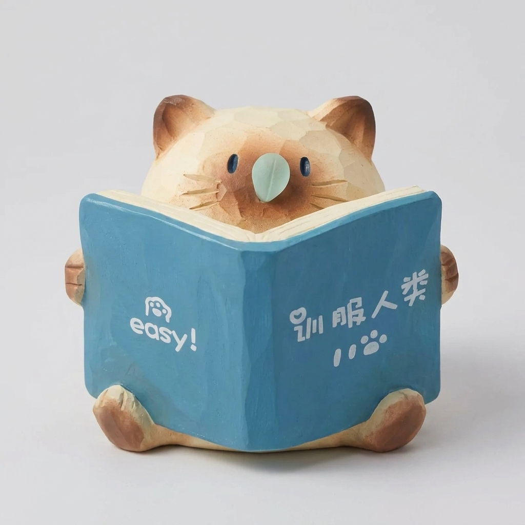 NICOMO 手のひらのシャム猫フィギュア