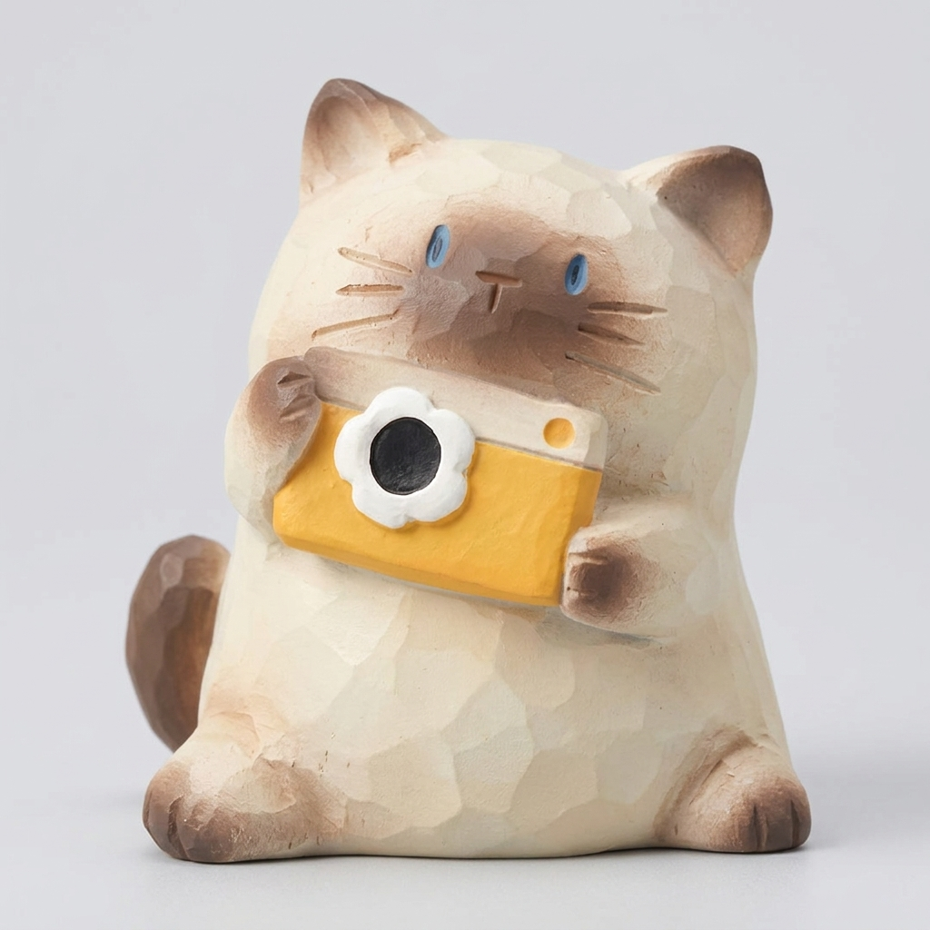 NICOMO 手のひらのシャム猫フィギュア