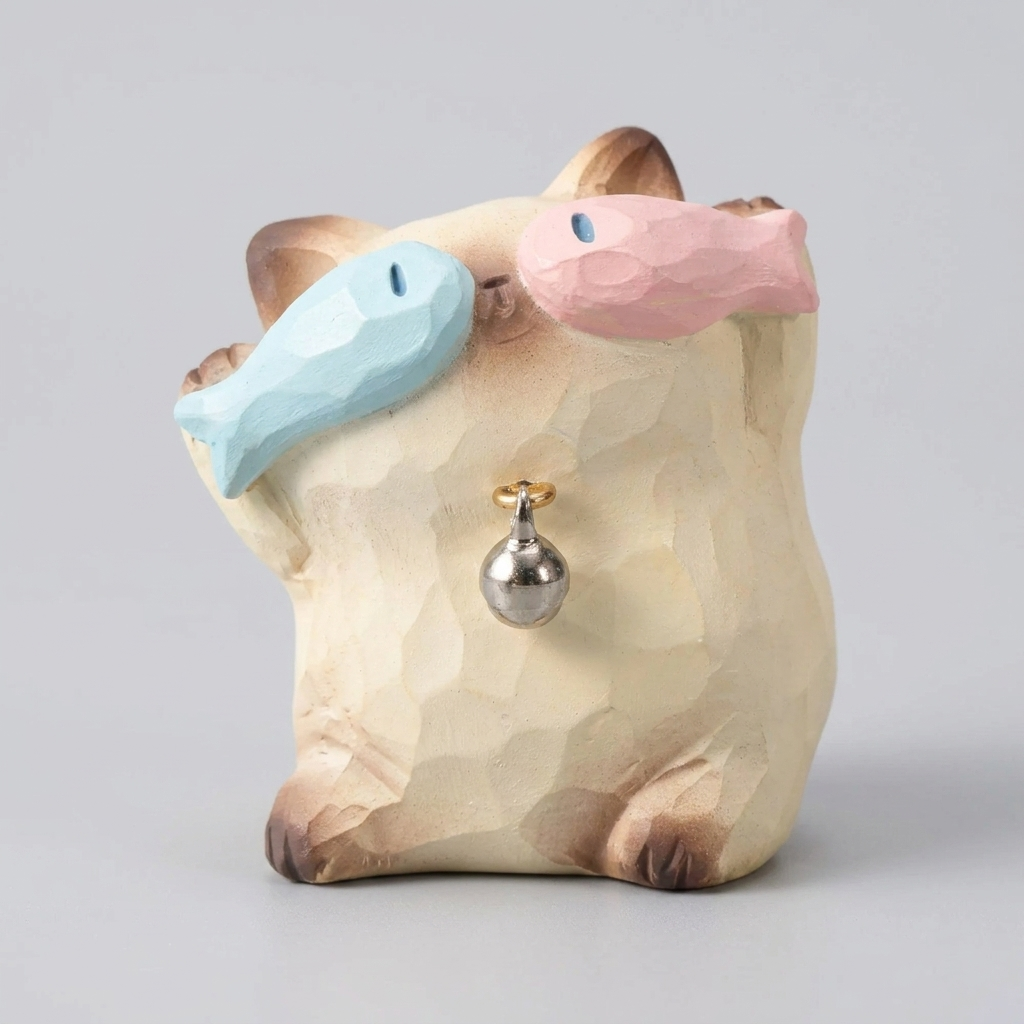 NICOMO 手のひらのシャム猫フィギュア