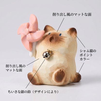 NICOMO 手のひらのシャム猫フィギュア