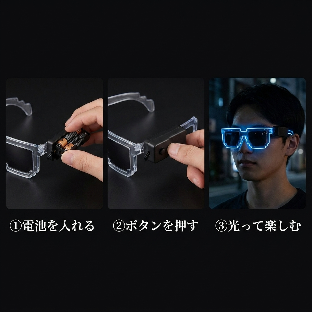 NICOMO ピクセルLEDサングラス