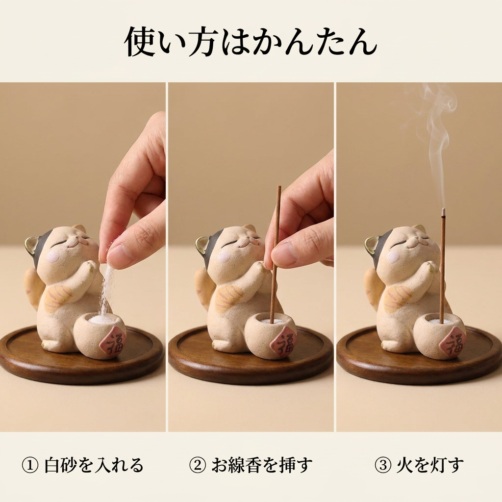NICOMO 福ねこ香立て