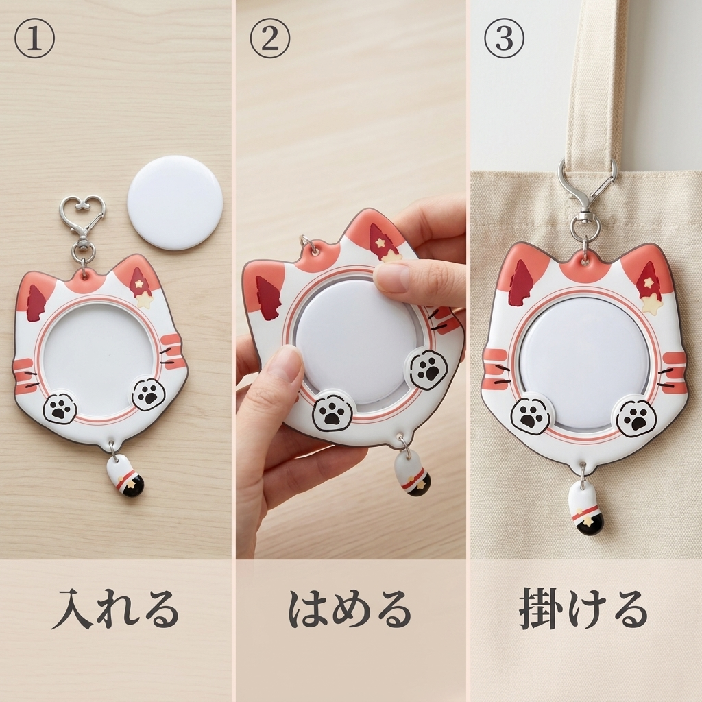 NICOMO ねこ缶バッジホルダー