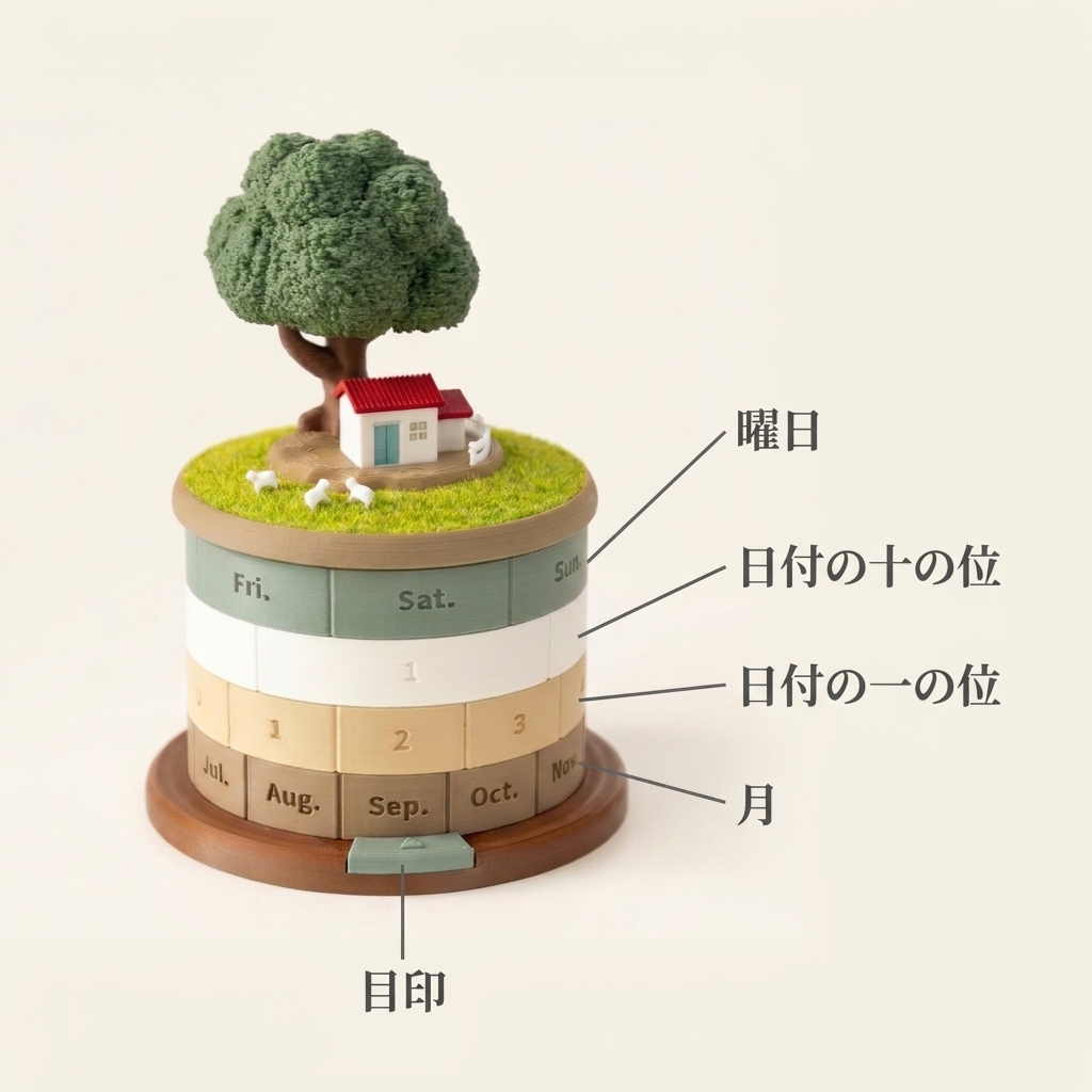 NICOMO 木かげの万年カレンダー
