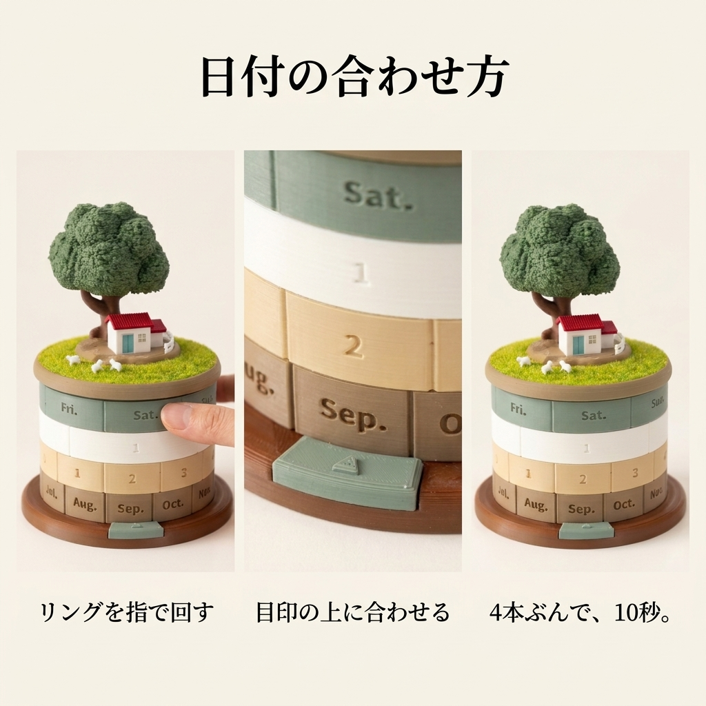 NICOMO 木かげの万年カレンダー